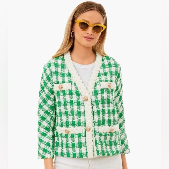 Tuckernuck Clodagh Jacket Green & White - Picture 2 of 5